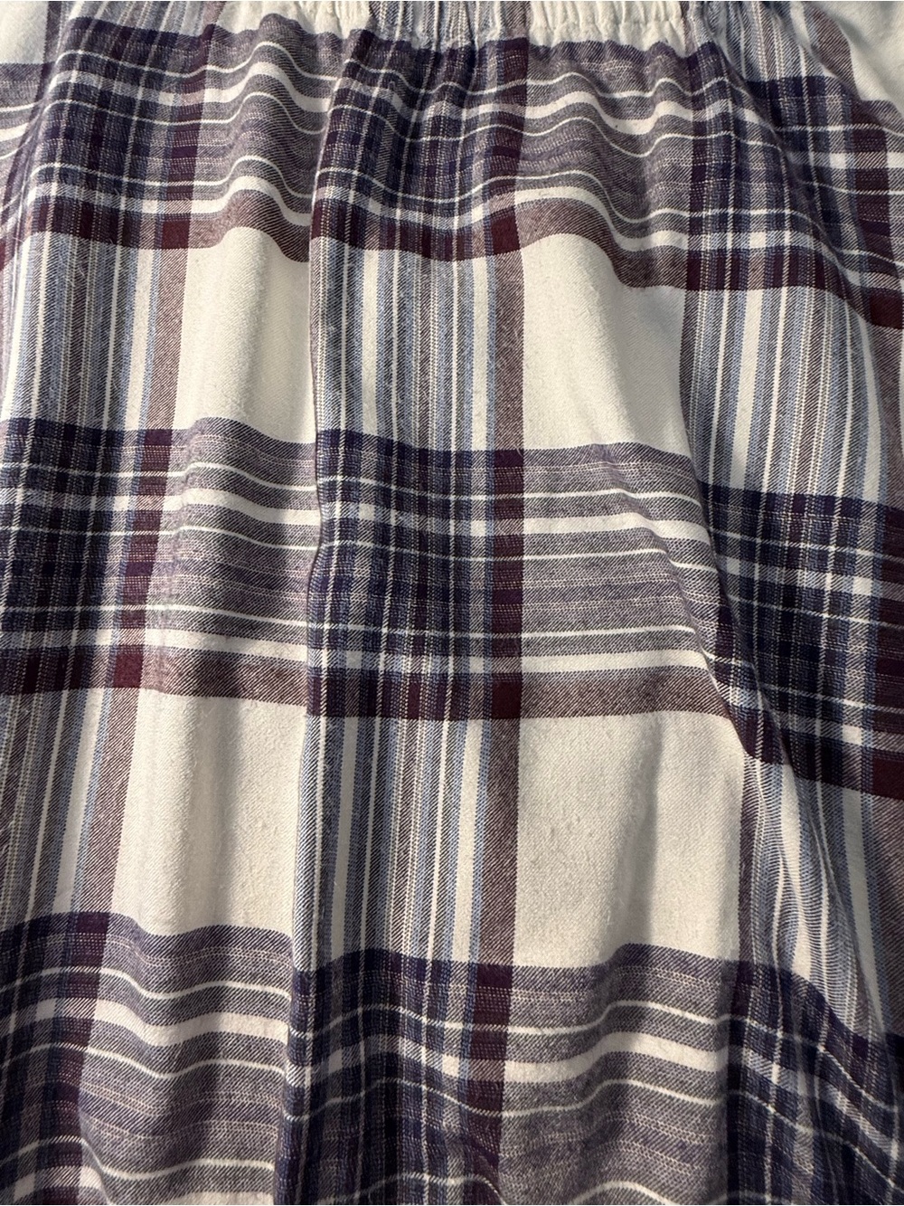 Cloth & Stone for Anthropologie Plaid Rayon Blouse Size M Blue/White Long Sleeve - Picture 5 of 8
